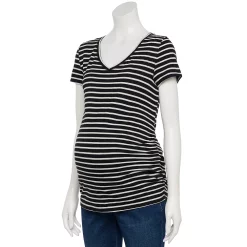 Maternity Sonoma Goods For Life® Essential V-Neck Tee -StyleUp Sales Store 4980526 Black Stripe