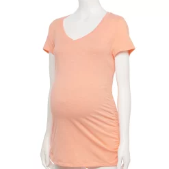 Maternity Sonoma Goods For Life® Essential V-Neck Tee -StyleUp Sales Store 4980526 Carolina Peach