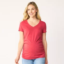 Maternity Sonoma Goods For Life® Essential V-Neck Tee -StyleUp Sales Store 4980526 Coral