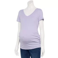 Maternity Sonoma Goods For Life® Essential V-Neck Tee -StyleUp Sales Store 4980526 Glazed Berry