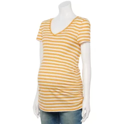Maternity Sonoma Goods For Life® Essential V-Neck Tee -StyleUp Sales Store 4980526 Gold Stripe