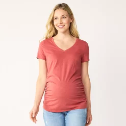 Maternity Sonoma Goods For Life® Essential V-Neck Tee -StyleUp Sales Store 4980526 Medium Pink