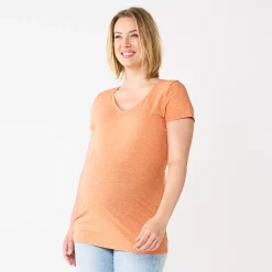 Maternity Sonoma Goods For Life® Essential V-Neck Tee -StyleUp Sales Store 4980526 Orange