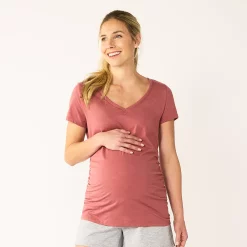 Maternity Sonoma Goods For Life® Essential V-Neck Tee -StyleUp Sales Store 4980526 Shabby Mauve