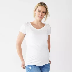 Maternity Sonoma Goods For Life® Essential V-Neck Tee -StyleUp Sales Store 4980526 White