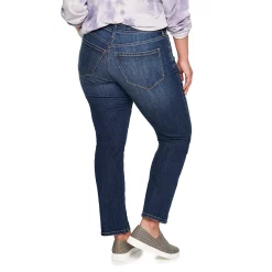 Plus Size Sonoma Goods For Life® Premium Elastic-Waist Midrise Straight-Leg Jeans -StyleUp Sales Store 4988856 ALT