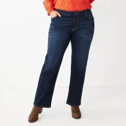 Plus Size Sonoma Goods For Life® Premium Elastic-Waist Midrise Straight-Leg Jeans -StyleUp Sales Store 4988856 Summit