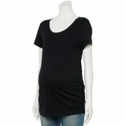 Maternity Sonoma Goods For Life® Essential Scoopneck Tee -StyleUp Sales Store 4998304 Black