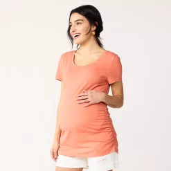 Maternity Sonoma Goods For Life® Essential Scoopneck Tee -StyleUp Sales Store 4998304 Coral
