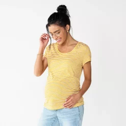 Maternity Sonoma Goods For Life® Essential Scoopneck Tee -StyleUp Sales Store 4998304 Micah Gold Stripe
