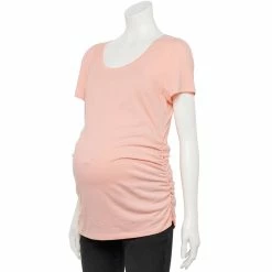 Maternity Sonoma Goods For Life® Essential Scoopneck Tee -StyleUp Sales Store 4998304 Peach