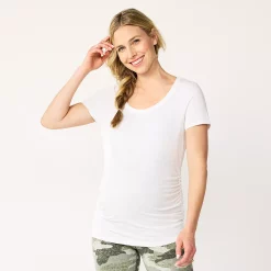 Maternity Sonoma Goods For Life® Essential Scoopneck Tee -StyleUp Sales Store 4998304 White