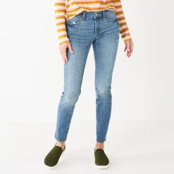 Petite Sonoma Goods For Life® Mid-Rise Skinny Jeans -StyleUp Sales Store 5005587 Medium Raw Hem