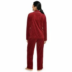 Women's Sonoma Goods For Life® Velour Long Sleeve Pajama Shirt & Pajama Pants Sleep Set 22 Women's Sonoma Goods For Life® Velour Long Sleeve Pajama Shirt & Pajama Pants Sleep Set -StyleUp Sales Store 5033010 ALT