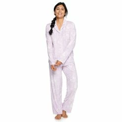 Women's Sonoma Goods For Life® Velour Long Sleeve Pajama Shirt & Pajama Pants Sleep Set 21 Women's Sonoma Goods For Life® Velour Long Sleeve Pajama Shirt & Pajama Pants Sleep Set -StyleUp Sales Store 5033010 Lavendar Tie Dye