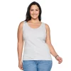 Plus Size Sonoma Goods For Life® Everyday Rib Tank -StyleUp Sales Store 5035582 Heather Gray