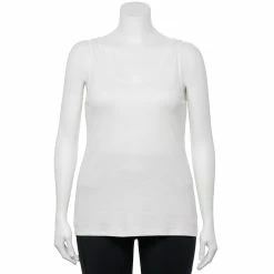 Plus Size Sonoma Goods For Life® Everyday Rib Tank -StyleUp Sales Store 5035582 White