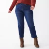 Petite Sonoma Goods For Life® High-Waisted Straight-Leg Crop Jeans -StyleUp Sales Store 5132570 Dark Wash