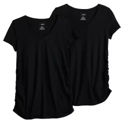 Maternity Sonoma Goods For Life® 2-pack Essential Short Sleeve Tee -StyleUp Sales Store 5145387 Black Black
