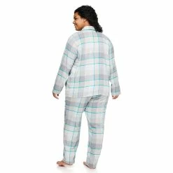 Plus Size Sonoma Goods For Life® Flannel Pajama Shirt & Pajama Pants Set -StyleUp Sales Store 5146738 ALT