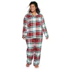 Plus Size Sonoma Goods For Life® Flannel Pajama Shirt & Pajama Pants Set -StyleUp Sales Store 5146738 Red Tartan