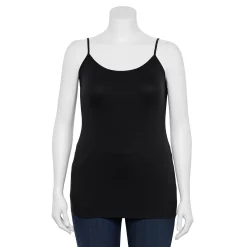 Plus Size Sonoma Goods For Life® Spaghetti Strap Cami -StyleUp Sales Store 5158435 Black