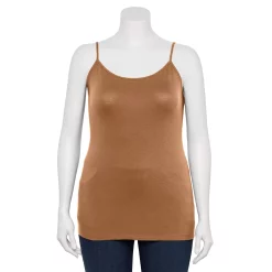 Plus Size Sonoma Goods For Life® Spaghetti Strap Cami -StyleUp Sales Store 5158435 Brown