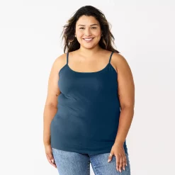 Plus Size Sonoma Goods For Life® Spaghetti Strap Cami -StyleUp Sales Store 5158435 Marval Blue
