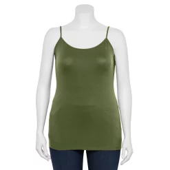 Plus Size Sonoma Goods For Life® Spaghetti Strap Cami -StyleUp Sales Store 5158435 Olive