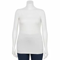 Plus Size Sonoma Goods For Life® Spaghetti Strap Cami -StyleUp Sales Store 5158435 White