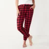 Women's Sonoma Goods For Life® Snit Banded Bottom Pajama Pants -StyleUp Sales Store 5161200 Red Buffalo
