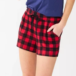 Women's Sonoma Goods For Life® Snit Pajama Shorts -StyleUp Sales Store 5161202 Red Mini Buff