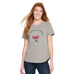 Women's Sonoma Goods For Life® Short Sleeve Holiday Graphic Tee -StyleUp Sales Store 5180762 Eat Drink Be Merry