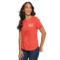 Women's Sonoma Goods For Life® Short Sleeve Holiday Graphic Tee -StyleUp Sales Store 5180762 Merry Red Chest