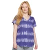 Plus Size Sonoma Goods For Life® V-Neck Tunic Tee -StyleUp Sales Store 5209140 Purple Dye Stripe