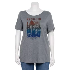 Plus Size Sonoma Goods For Life® National Parks Graphic Tee -StyleUp Sales Store 5212613 Sequoia Tree Grey