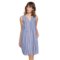 Women's Sonoma Goods For Life® Pintuck Linen-Blend Dress -StyleUp Sales Store 5215954 Blue Stripe
