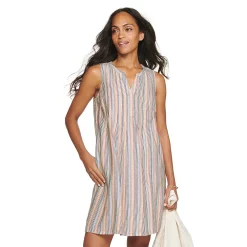 Women's Sonoma Goods For Life® Pintuck Linen-Blend Dress -StyleUp Sales Store 5215954 Multi Stripe