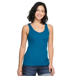 Petite Sonoma Goods For Life® Everyday Rib Tank -StyleUp Sales Store 5216348 Deep Teal