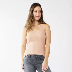 Petite Sonoma Goods For Life® Everyday Rib Tank -StyleUp Sales Store 5216348 Light Pink