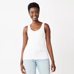 Petite Sonoma Goods For Life® Everyday Rib Tank -StyleUp Sales Store 5216348 White