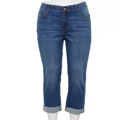 Plus Size Sonoma Goods For Life® Premium Rolled Cuff Capri Jeans -StyleUp Sales Store 5230748 Hartson