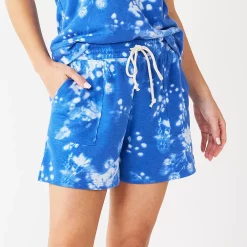 Women's Sonoma Goods For Life® French Terry Sweat Shorts -StyleUp Sales Store 5234547 Blue Bleach Floral