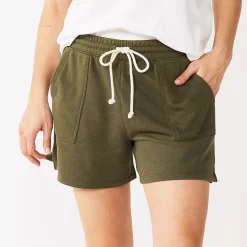Women's Sonoma Goods For Life® French Terry Sweat Shorts -StyleUp Sales Store 5234547 Olive Night