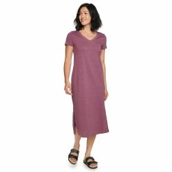 Women's Sonoma Goods For Life® Knit Midi T-Shirt Dress -StyleUp Sales Store 5236607 Plum