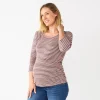 Maternity Sonoma Goods For Life® Essential Scoopneck Tee -StyleUp Sales Store 5236820 Brown Stripe