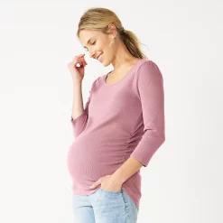 Maternity Sonoma Goods For Life® Essential Scoopneck Tee -StyleUp Sales Store 5236820 Chic Mauve