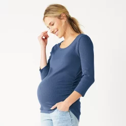Maternity Sonoma Goods For Life® Essential Scoopneck Tee -StyleUp Sales Store 5236820 Moonbeam Blue