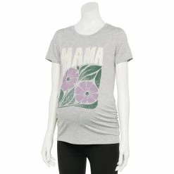 Maternity Sonoma Goods For Life® Fitted Crewneck Graphic Tee -StyleUp Sales Store 5237042 Gray Mama Floral