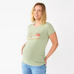 Maternity Sonoma Goods For Life® Fitted Crewneck Graphic Tee -StyleUp Sales Store 5237042 Hello Pumpkin